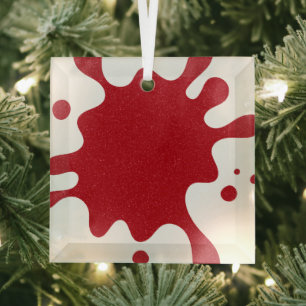 Custom Tomato Red Splatter Ornament – White Base