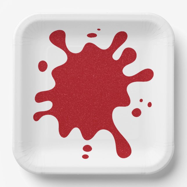 Custom Tomato Red Splatter Party Paper Plate (Front)