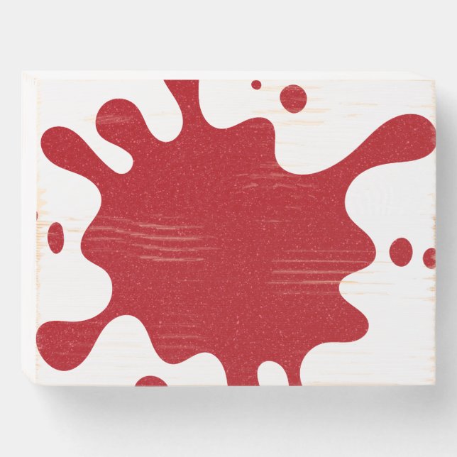 Custom Tomato Red Splatter Rustic Wood Box Sign (Front Horizontal)