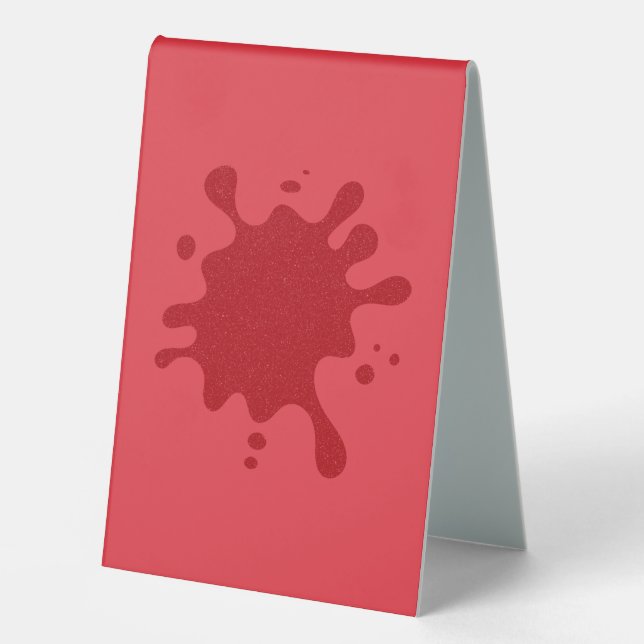 Custom Tomato Red Splatter Table Tent Sign (Front)