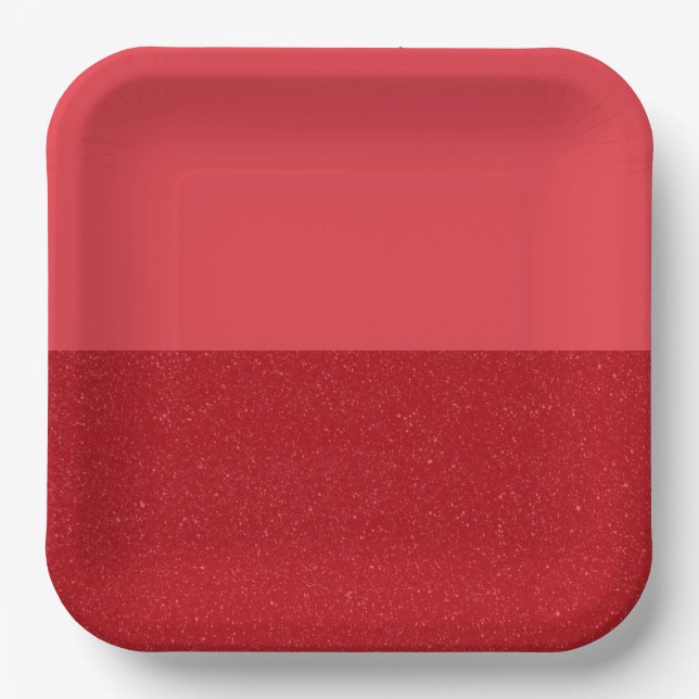 Custom Tomato Red Split Paper Plates (Front)