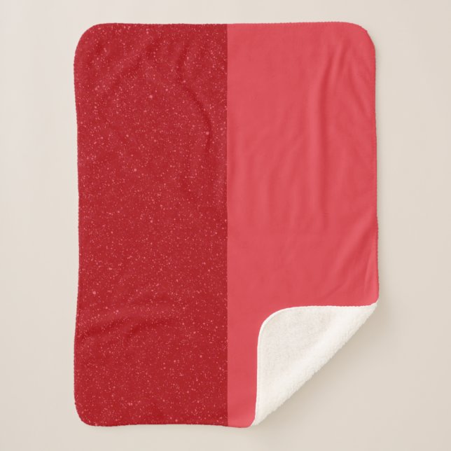 Custom Tomato Red Split Sherpa Blanket (Front)
