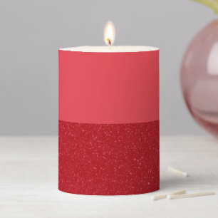 Custom Tomato Red Two-Tone Textured Pillar Candle