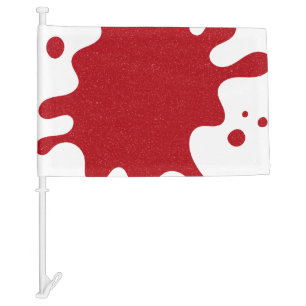 Custom Tomato Red & White Splash Car Flag