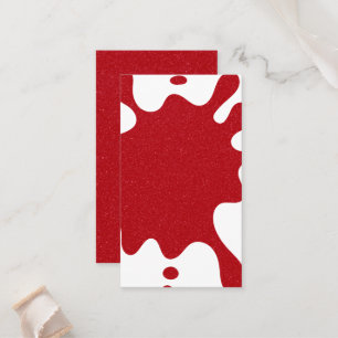Custom Tomato Red & White Splash Flat Place Card