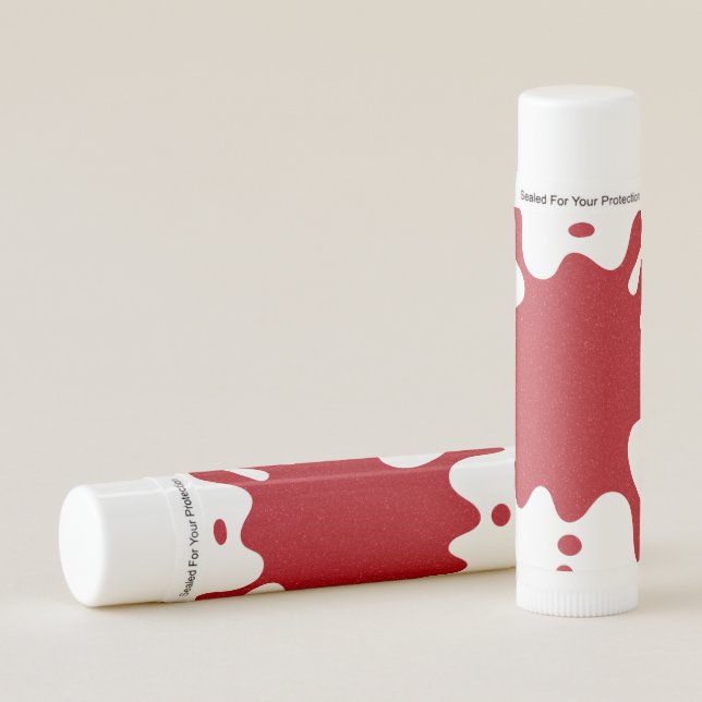 Custom Tomato Red & White Splash Lip Balm (Front)
