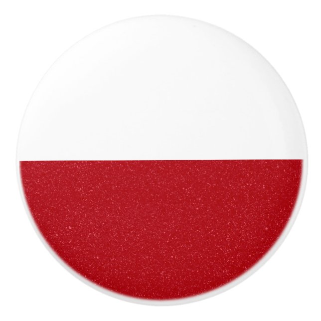 Custom Tomato Red & White Textured Ceramic Knob (Front)