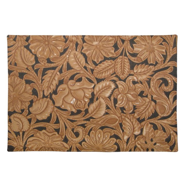 Custom tooled leather image on a place mat (Front)