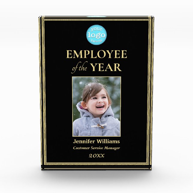 Custom Top Performers Winners Employee Photo Logo Acrylic Award (Front)