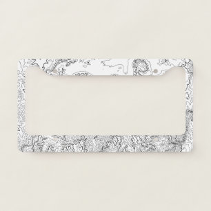 custom topographic License Plate Frame funny