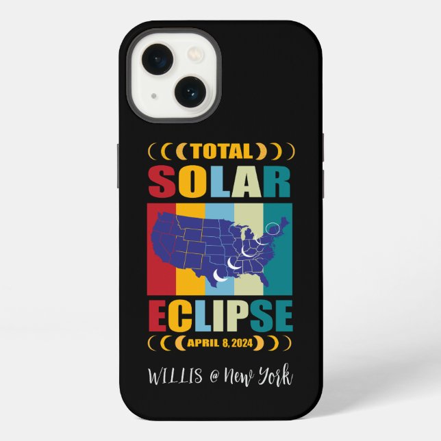 Custom Total Solar Eclipse 2024 iPhone Case (Back)
