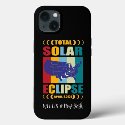 Custom Total Solar Eclipse 2024 iPhone Case