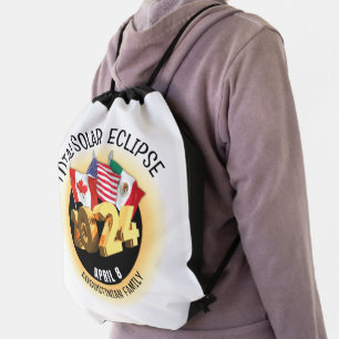Custom TOTAL SOLAR ECLIPSE Souvenir Family Drawstring Bag