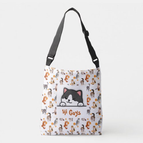 Custom Tote Bag Cat Peeking Cute 