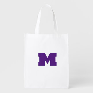 Custom Tote Bag with Purple "M" Initial | Personal