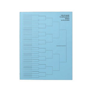 Custom tournament draw template for 64 players notepad
