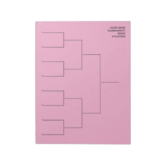 Custom tournament draw template for 8 players notepad
