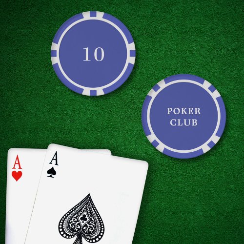 Custom Tournament Game Value 10 Blue Poker Chips