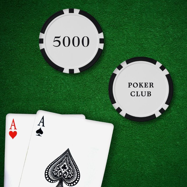 Custom Tournament Game Value 5000 White Poker Chips (Poker Chips White Value 5000 )
