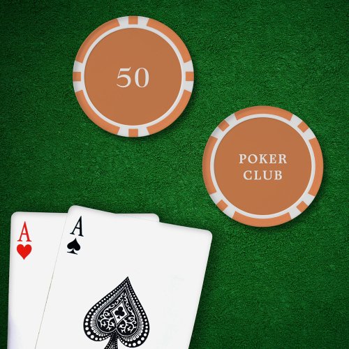 Custom Tournament Game Value 50 Orange Poker Chips