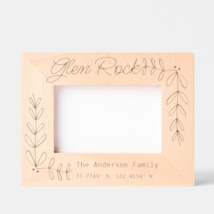 Custom Town & Family Name New Home Coordinates Eng Engraved Frames