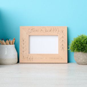 Custom Town Name Coordinates New Home Gift Engraved Frames