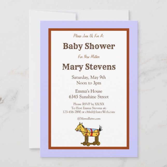 Custom Toy Horse Western Baby Shower Invitations (Front)