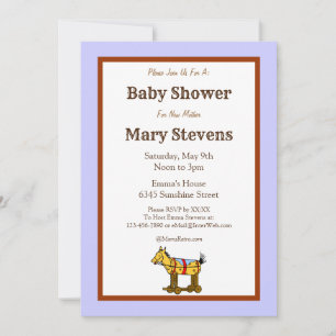 Custom Toy Horse Western Baby Shower Invitations