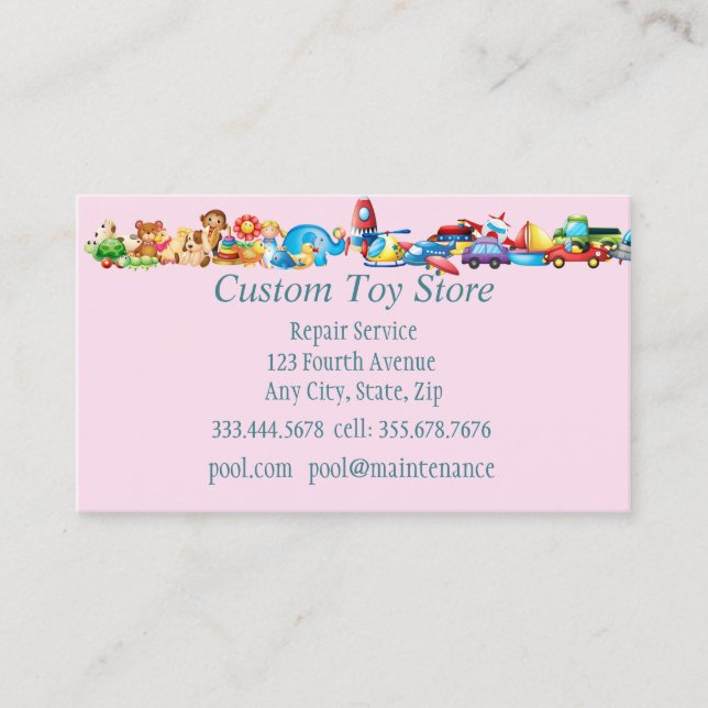 Custom Toy Shop  Business Card (Front)