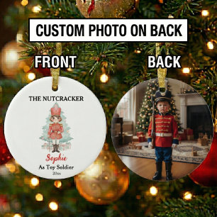 Custom Toy Soldier Nutcracker Photo Christmas Ceramic Ornament