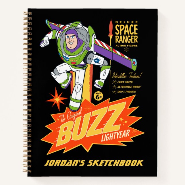 Custom Toy Story | Buzz Lightyear Sketchbook Notebook (Front)