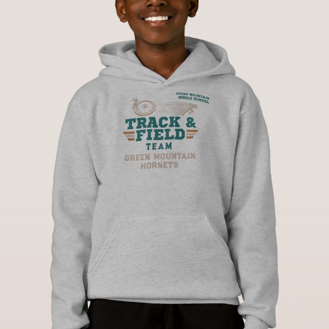 Custom Track and Field Team Club Name Number Hoodie (Front)