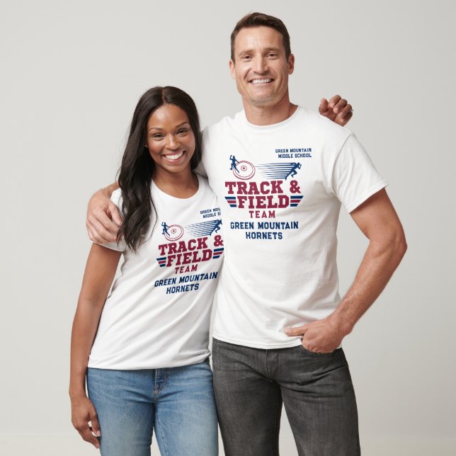 Custom Track and Field Team Club Name Number T-Shirt (Unisex)