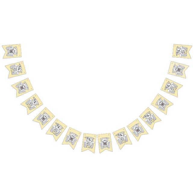 Custom Tractor Country Barn Rustic Wedding Bunting Flags (All)