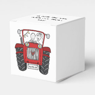 Custom Tractor Country Wedding Themed Favor Box