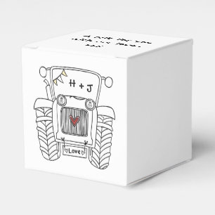Custom Tractor Country Wedding Themed Favour Box