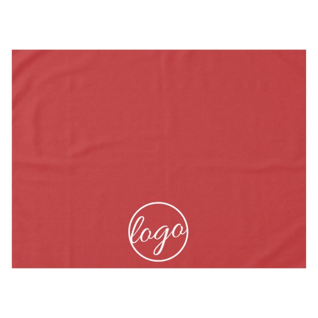 Custom Trade Show Business Logo Classic Red Tablecloth (Front (Horizontal))