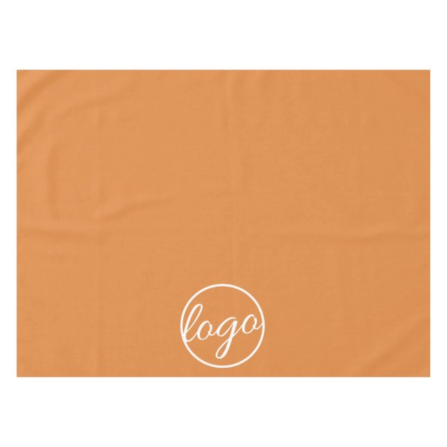 Custom Trade Show Business Logo Orange Tablecloth (Front (Horizontal))