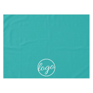 Custom Trade Show Business Logo Teal Tablecloth