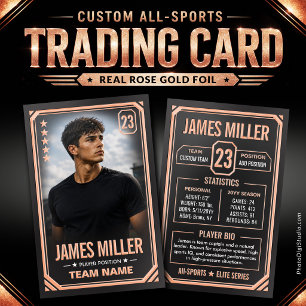 Custom Trading Card, Elite Rose Gold Foil Card