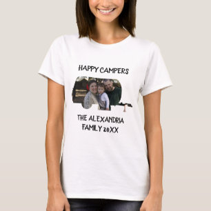 Custom trailer caravan family photo happy campers T-Shirt