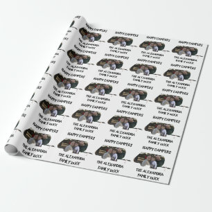 Custom trailer caravan family photo happy campers wrapping paper