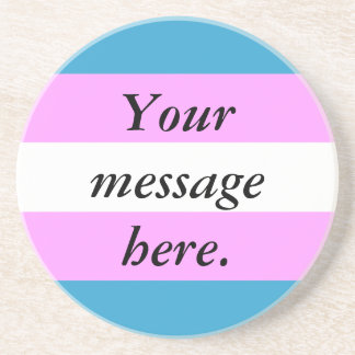 Custom Trans Flag Sandstone Coaster