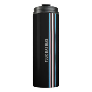 Custom Transgender Flag Color Stripes LGBT Thermal Tumbler