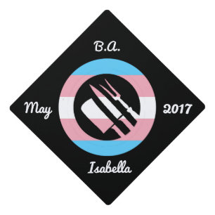 Custom Transgender Pride Colors Culinary Arts Hosp Graduation Cap Topper