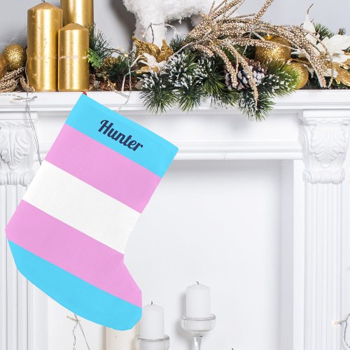 Custom Transgender Pride Flag Small Christmas Stocking