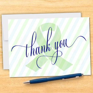 Custom Transplant Green Ribbon  Letterpress Thank You Card