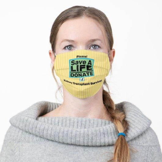 Custom Transplant Organ Donor Awareness Mask (Worn)