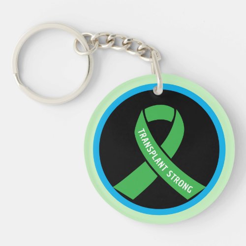 Custom Transplant Strong Classic Green Ribbon  Keychain