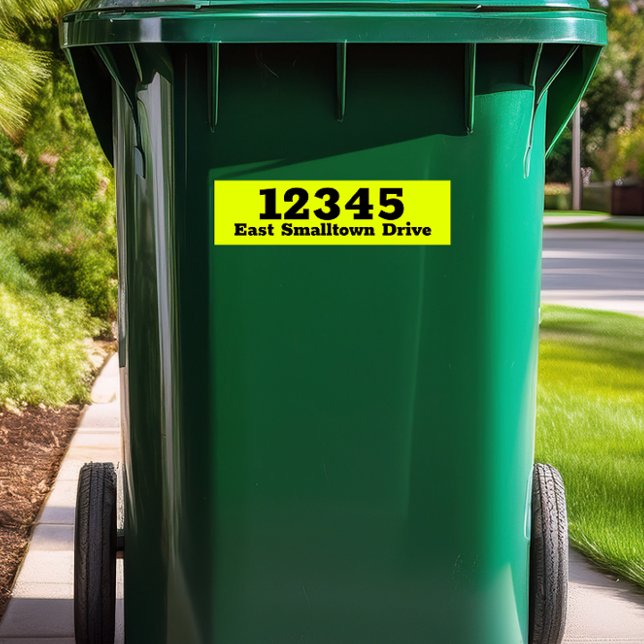 Custom Trash Can Label Decal Garbage Bin Sticker (Custom Trash Can Label Decal Garbage Bin Sticker bright yellow)